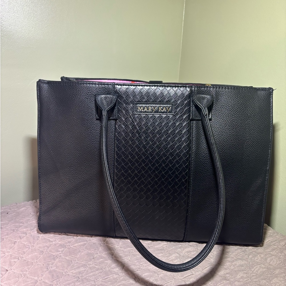 Mary Kay Black Tote Bag with Textured Leather Design